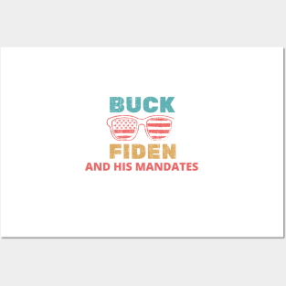 Buck Fiden And His Mandates - American Flag Glasses Gift Posters and Art